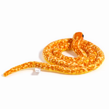 Soft toy "Snake", 30 cm, orange color, yellow-7