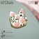 Brooch "cat" Flower pattern, colored in gold