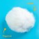 Pompon from natural fur of a hare, size 1 pc: 9 cm, white color
