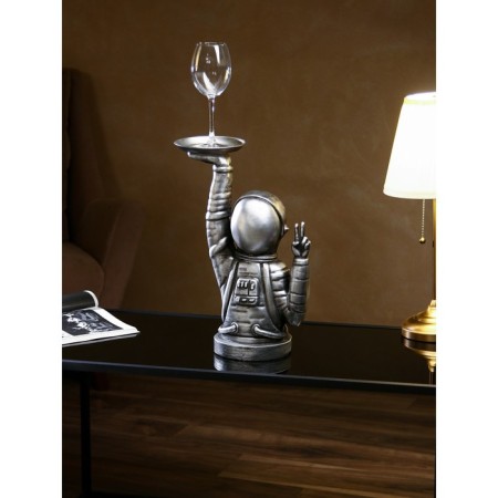 Cosmonaut's Steel stand, polystone, 47 cm, silver color-2