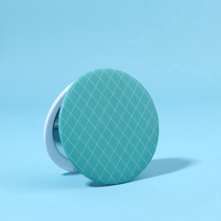Folding mirror "rhombus", d = 7.5 cm, turquoise color-3