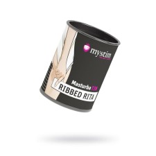Masturbator Mystim Ribbed Ritay, TPE, white color, 4.5 cm