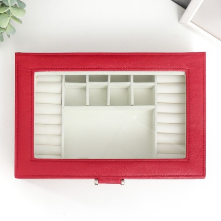 Casket to the leatherette for jewelry "Hamptons" red 5.5x27x18 cm-2