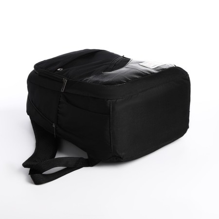 A backpack with a zipper, with USB, 4 outer pockets, bag, pencil case, black color-6