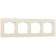 Frame W0041141, 4 Favorit sockets, milk, glass
