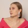 Earrings plastic "Vivien" rectangle, white color