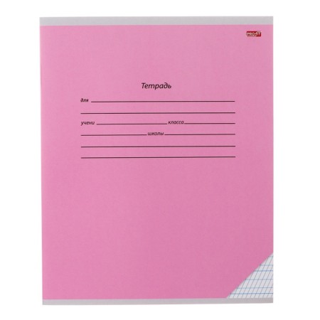A notebook of 12 sheets in a frequent slant with an additional horizontal line "Classic", cover coated paper, offset block, mix-4