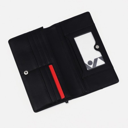 Women's wallet on the button, black color-2