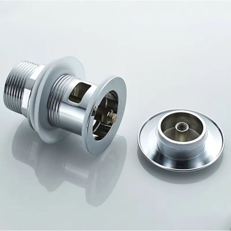Bottom valve Ledeme L65-2, for a shell, with overflows, brass, chrome-3
