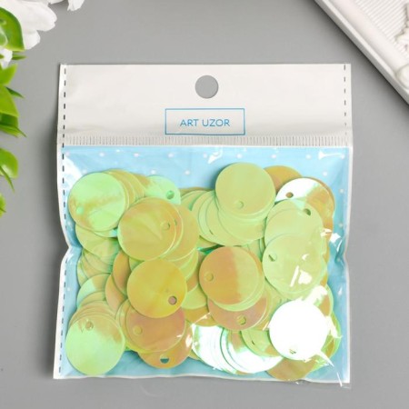 Sequins "circle" light yellow set 30 g d = 2 cm-2