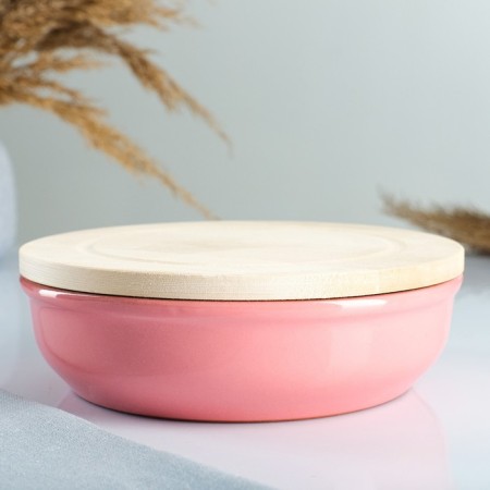 Set for the junction "Vyatka No. 3" (3 containers 1l. + 3 wooden covers), pink-1
