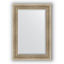 Mirror with fatset in the baguette frame - Silver Aqueduct 93 mm, 67 x 97 cm, EvoForm
