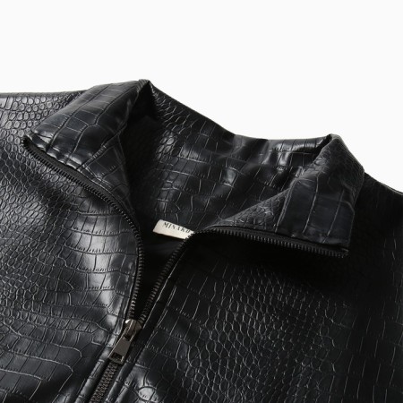 Bombber (jacket) Women's minku: Eco leather Black color, river 44-1