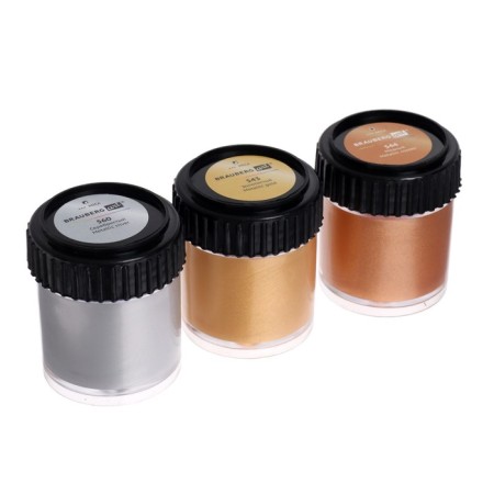 Acrylic paint, set 3 colors x 22 ml, Metallic, Brauberg, metallic, 191716-1