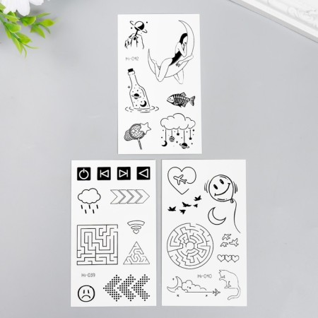 Tattoo on the body color phosphorus "abstraction" mix 10x6 cm-1