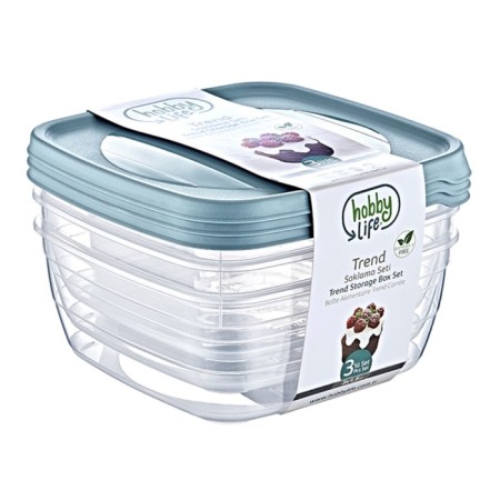 A set of food containers Hobbylife Trend, 1.5 l, 3 pcs, color mix-4