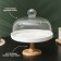 Ceramic dessert stand with a lid-pneaking on a wooden leg Bellatenero, D = 25 cm, white color