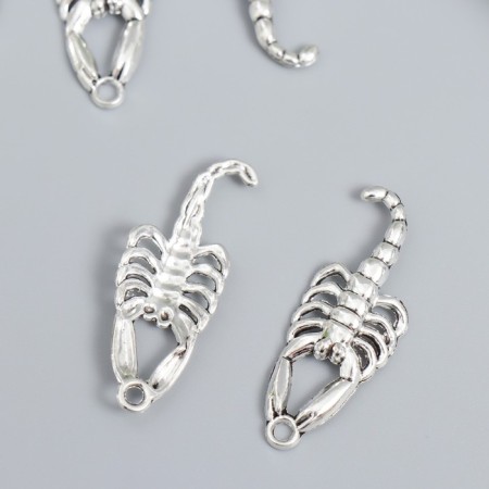 Decor for creativity Metal "Scorpio" silver set 6 pcs 4.1x1.5 cm