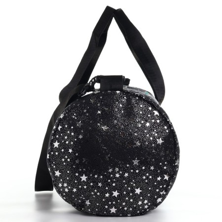 Bag children's sports plush for a girl with sparkles "Stars" black-5