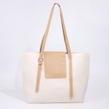 Zipper bag with lightning, beige color