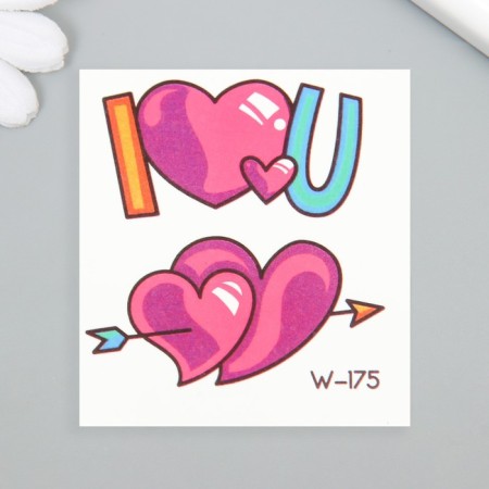 Tattoo on the body color "recognition of love" 6x6 cm