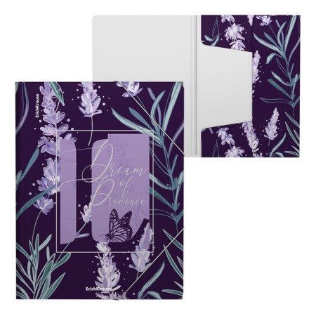 A4, 550 μm elastic band, Erichkrause "Lavender", up to 300 sheets, embossing "Sand"