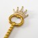 Panel interior polystone "twisted key with a crown" gold with a white patina 5.5x1x17 cm