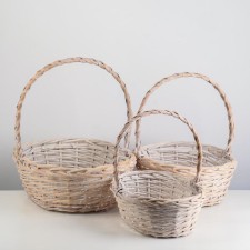 A set of wicker baskets (willow), 44x33x14x40 cm / 38x28x12.5x35 cm / 32x23x11x30 cm, 3 pcs., Select