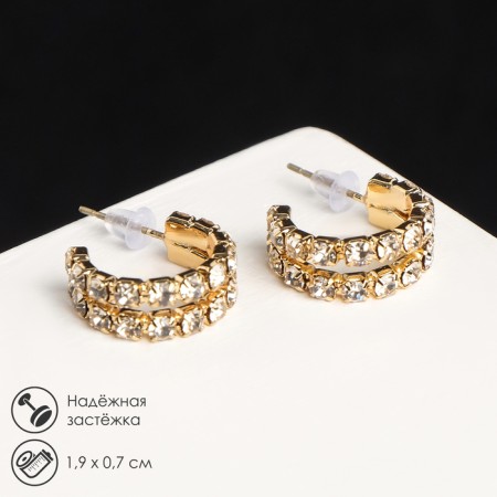 Earrings with “Antiquity” rhinestones, double color in gold