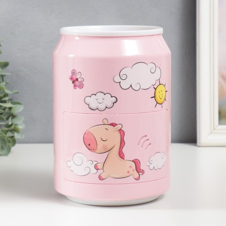 Piggy bank Plastic "Bank. Unicorn" code castle, sound aa pink 15x21 cm-2