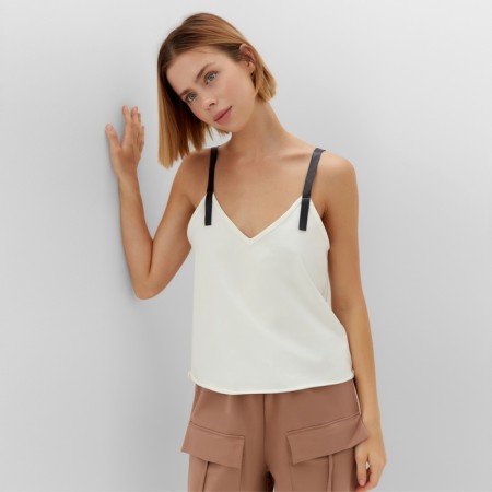 Top female on the straps Minaku: Casual Collection Color White, Rr. 44-2