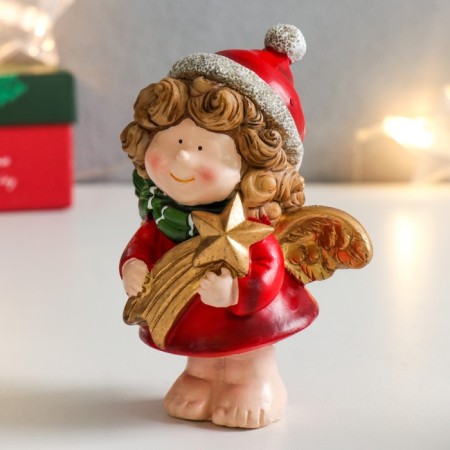 Polystone souvenir "Curly angel with a comet/star" mix 7x5.5x10 cm-4