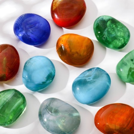 Decor Glass "Stone flat, oval" (240-250 g 10 pcs) mix-1