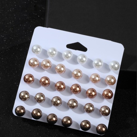 Pusets 15 pairs "Rachel" bead d = 10 mm, color-1
