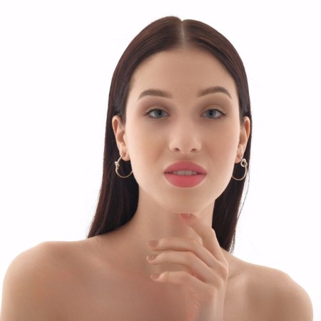 Classic rehearsal earrings, d = 2.5 cm, silver color-2