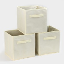 Storage box, 28 × 28 × 28 cm, set 3 pcs, milk color