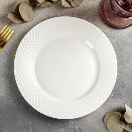 Porcelain dessert porcelain “Julia Vysotskaya”, D = 20 cm, white color