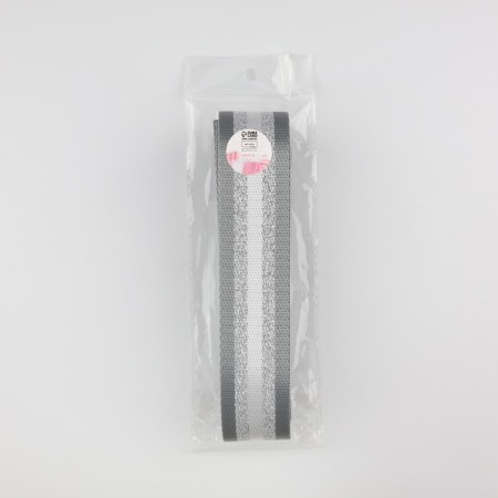Belt belt 38mm*3 ± 0.1m Gray/white strip with lurex au-2