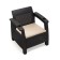 Roatan chair, with cup holders, 73x70x79 cm, mokko color, with beige pillow