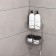 2-tier shelf on the suction cup “Wave”, 25 × 11 × 45 cm, 2 hooks, chrome color