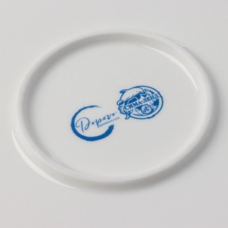 Ceramic dish for serving “marble”, white-blue, 27 cm, white color-8