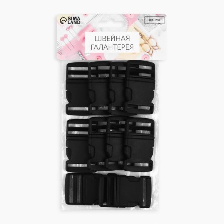 Fastex 32 mm, load up to 15 kg, 10 pcs, black color-3