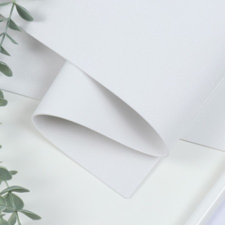 Foamiran glitter 2 mm, 50x50 cm, white