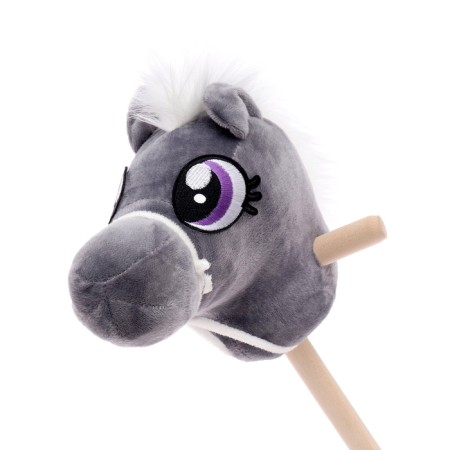 Soft toy "Horse-horseman", on a stick, mix, color gray color-8