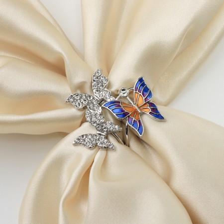 Ring for the scarf "butterflies", color in silver-3