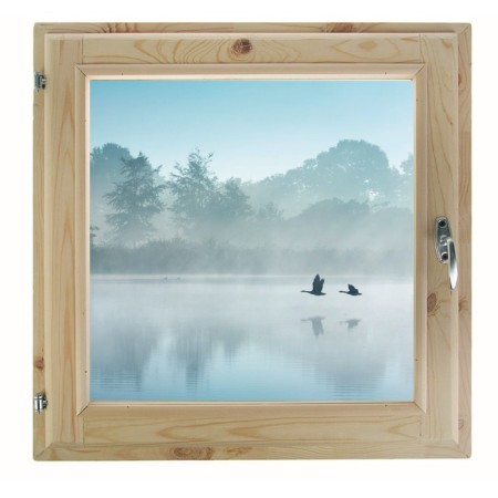 Window, 70 × 70cm, "fog over the river", single -chamber double -glazed window