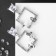 Earrings with rhinestones "flutter" butterflies in a square, white color in silver