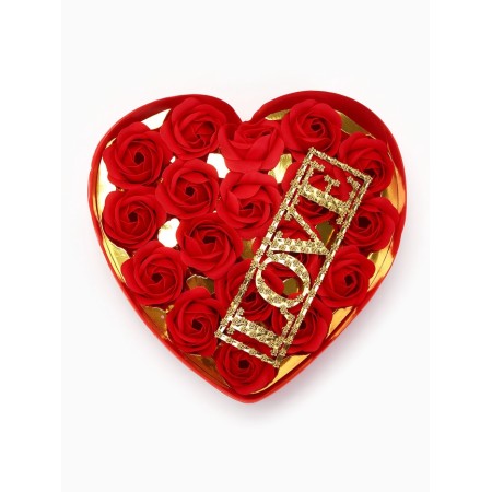 18 soap red roses with an inscription in a box-3