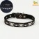 Collar of a leather reflective butterfly on a synthetic winterizer butterfly, 45 x 2 cm, Osh 25-35 cm, black