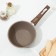 Brown bucket, 1.7 l, removable handle, glass cover, anti -stick coating, brown color